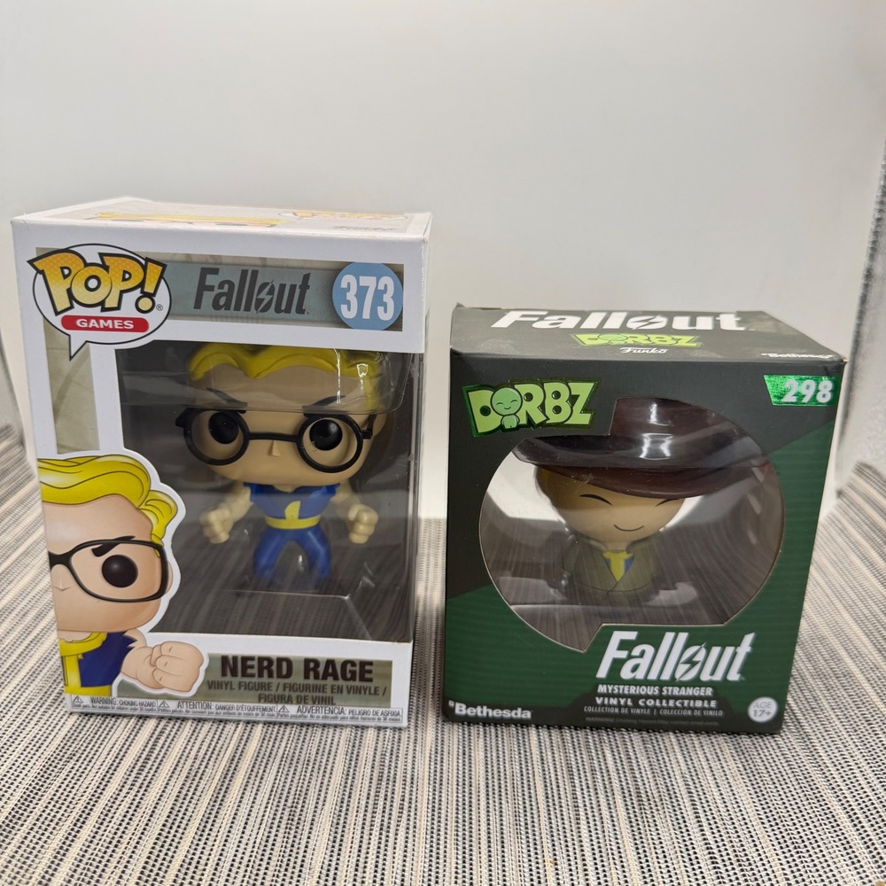 Funko Fallout Nerd Rage Pop 373 and Mysterious Stranger Dorbz 298 Vinyl Lot
